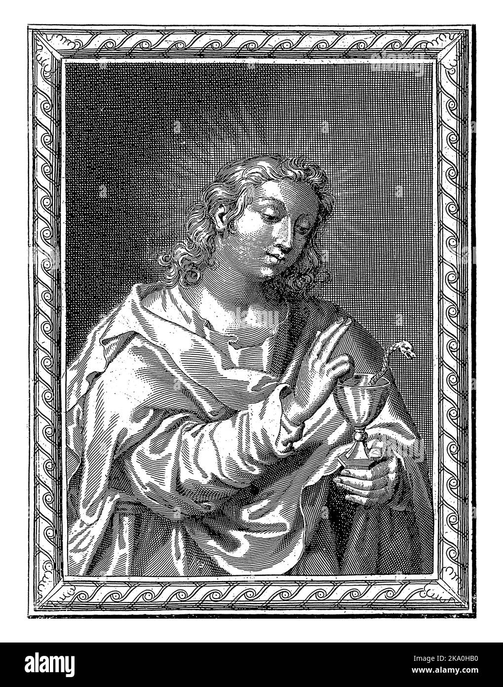 H. Johannes, Pierre Landry (möglicherweise), Pierre Landry, 1640 - 1701, Jahrgang graviert. Stockfoto