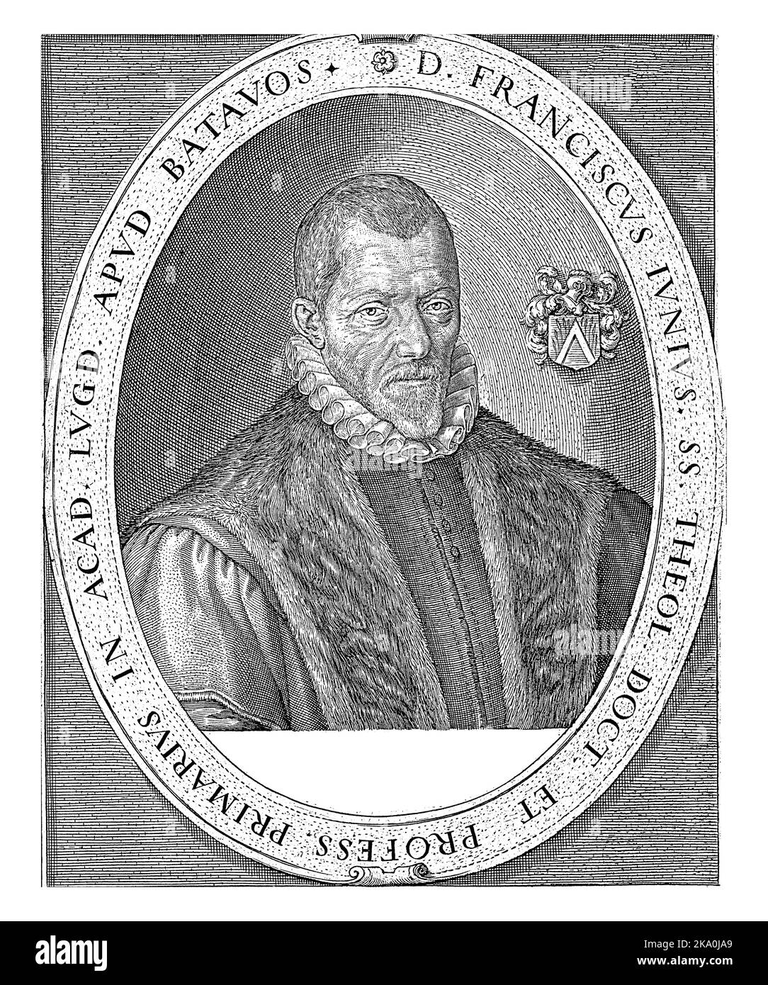Porträt des Linguisten Franciscus Junius. Stockfoto
