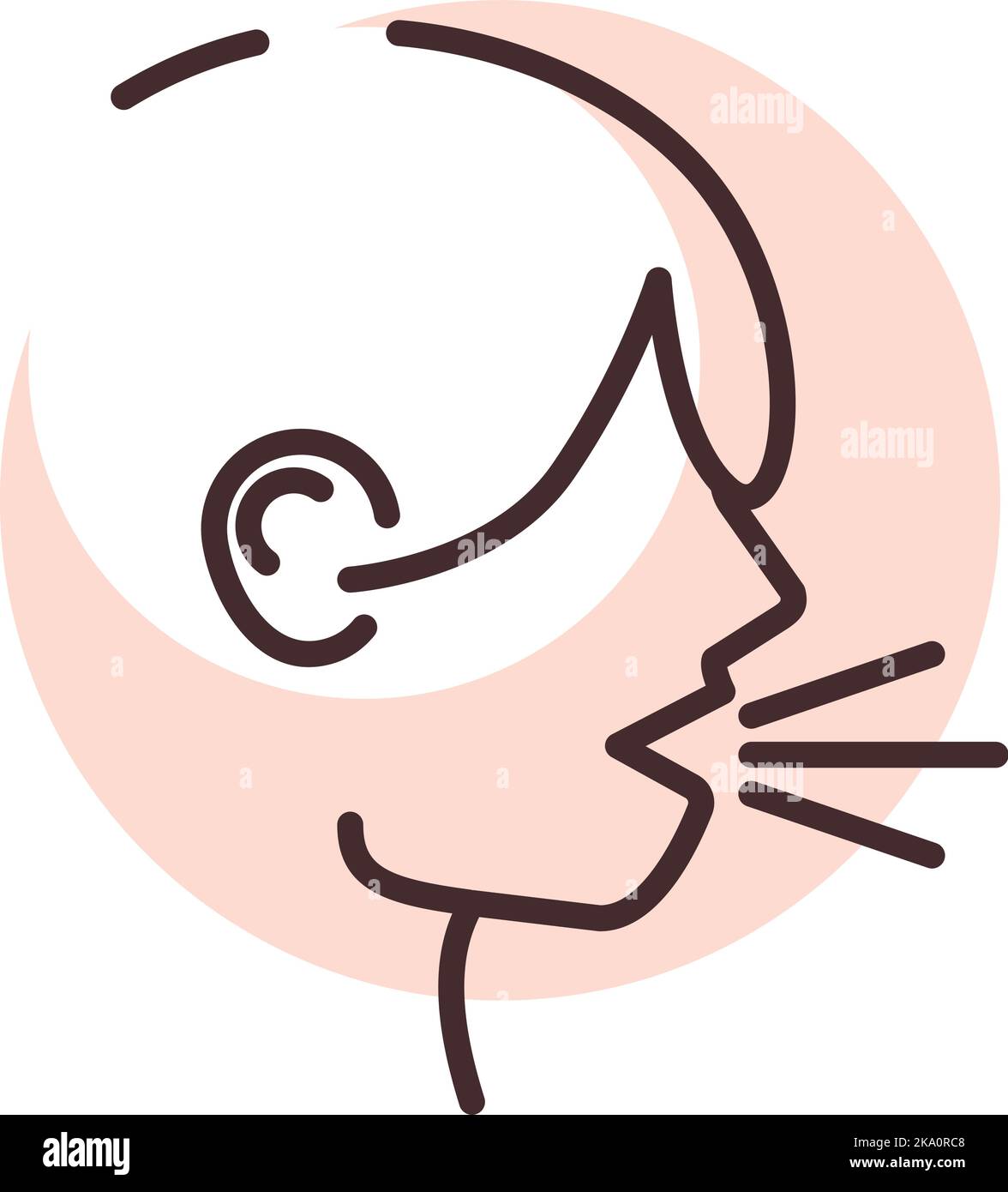 Hustenallergie, Illustration oder Symbol, Vektor auf weißem Hintergrund. Stock Vektor