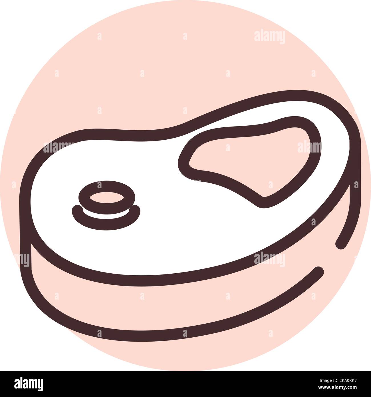 Steak Allergie, Illustration oder Symbol, Vektor auf weißem Hintergrund. Stock Vektor