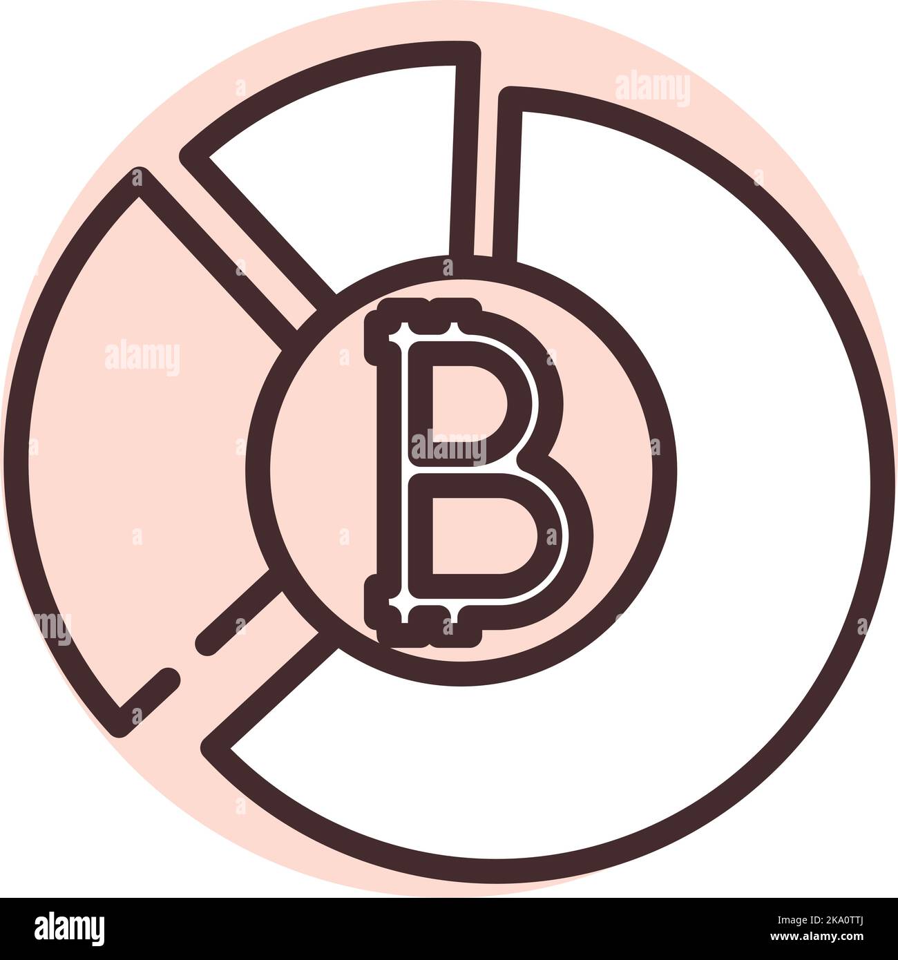 Blockchain-Kette, Illustration oder Symbol, Vektor auf weißem Hintergrund. Stock Vektor