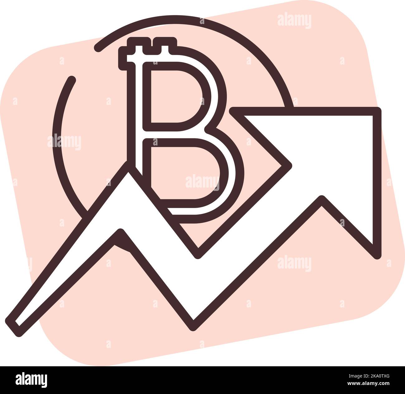 Blockchain-Erhöhung, Illustration oder Symbol, Vektor auf weißem Hintergrund. Stock Vektor