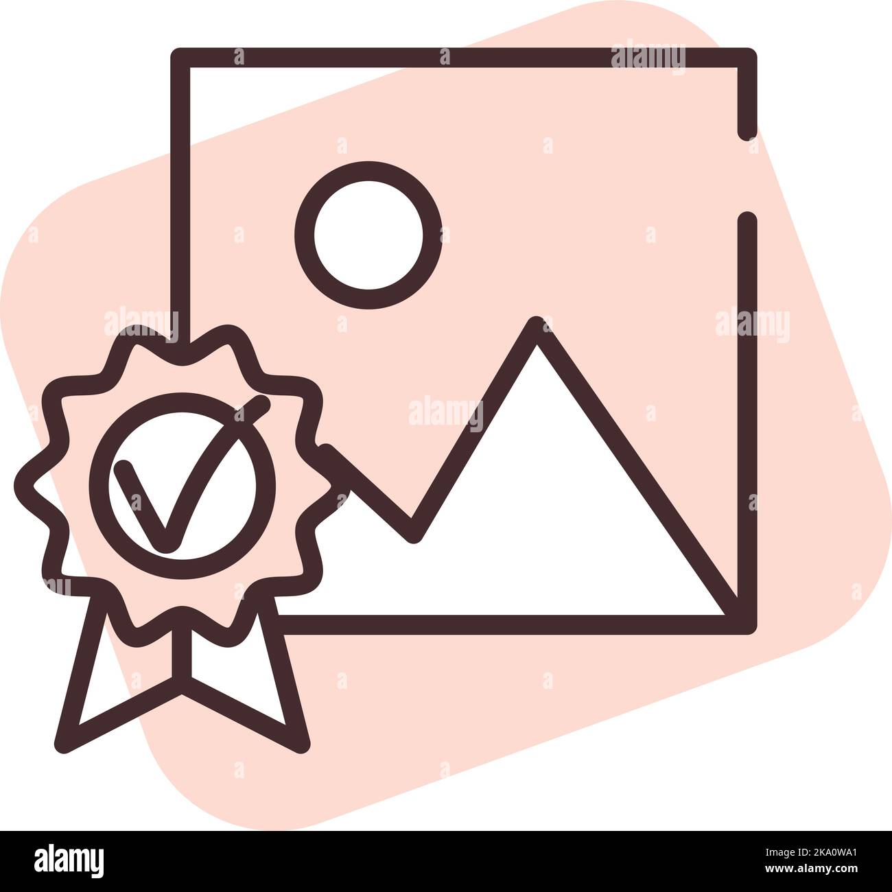 Blockchain-Zertifikat, Illustration oder Symbol, Vektor auf weißem Hintergrund. Stock Vektor