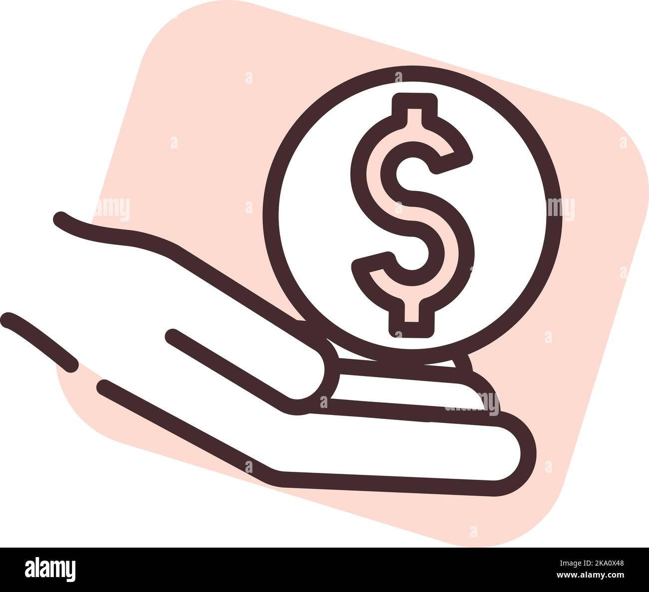 Charity Finance, Illustration oder Icon, Vektor auf weißem Hintergrund. Stock Vektor