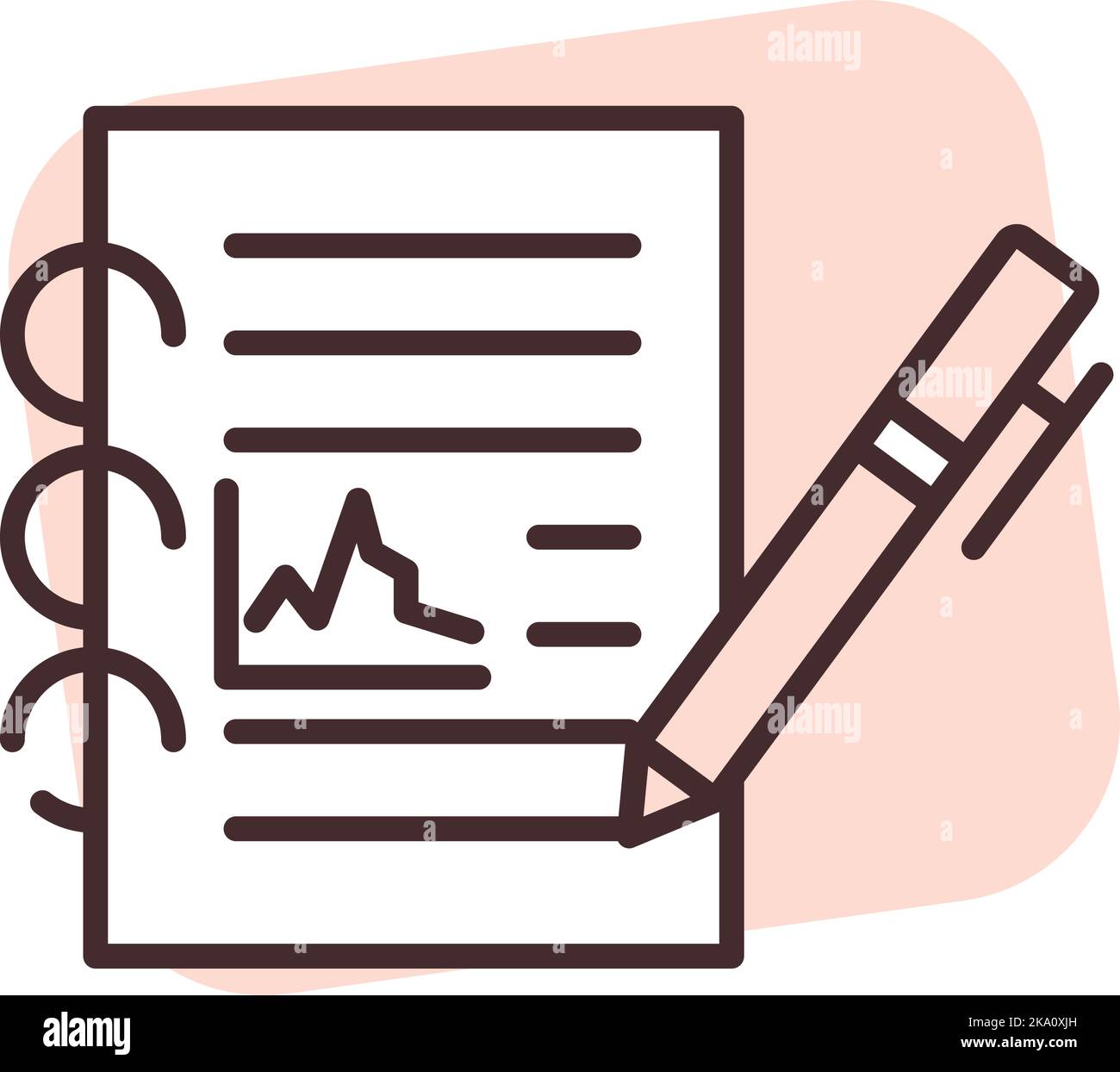 Diagrammprojekt, Illustration oder Symbol, Vektor auf weißem Hintergrund. Stock Vektor