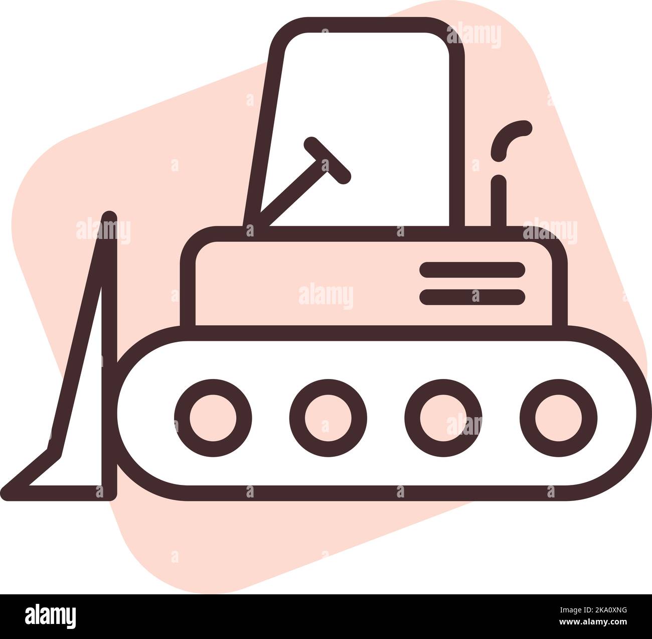 Konstruktion Bulldozer Fahrzeug; Illustration oder Symbol; Vektor auf weißem Hintergrund. Stock Vektor