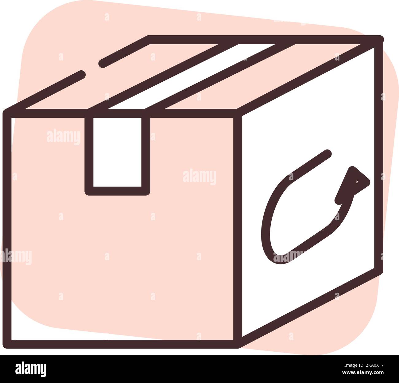 Lieferrückgabe, Illustration oder Symbol, Vektor auf weißem Hintergrund. Stock Vektor