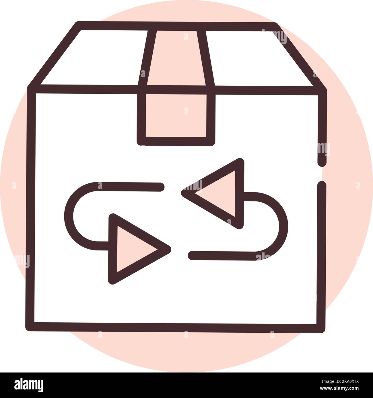 Lieferrückgabe, Illustration oder Symbol, Vektor auf weißem Hintergrund. Stock Vektor