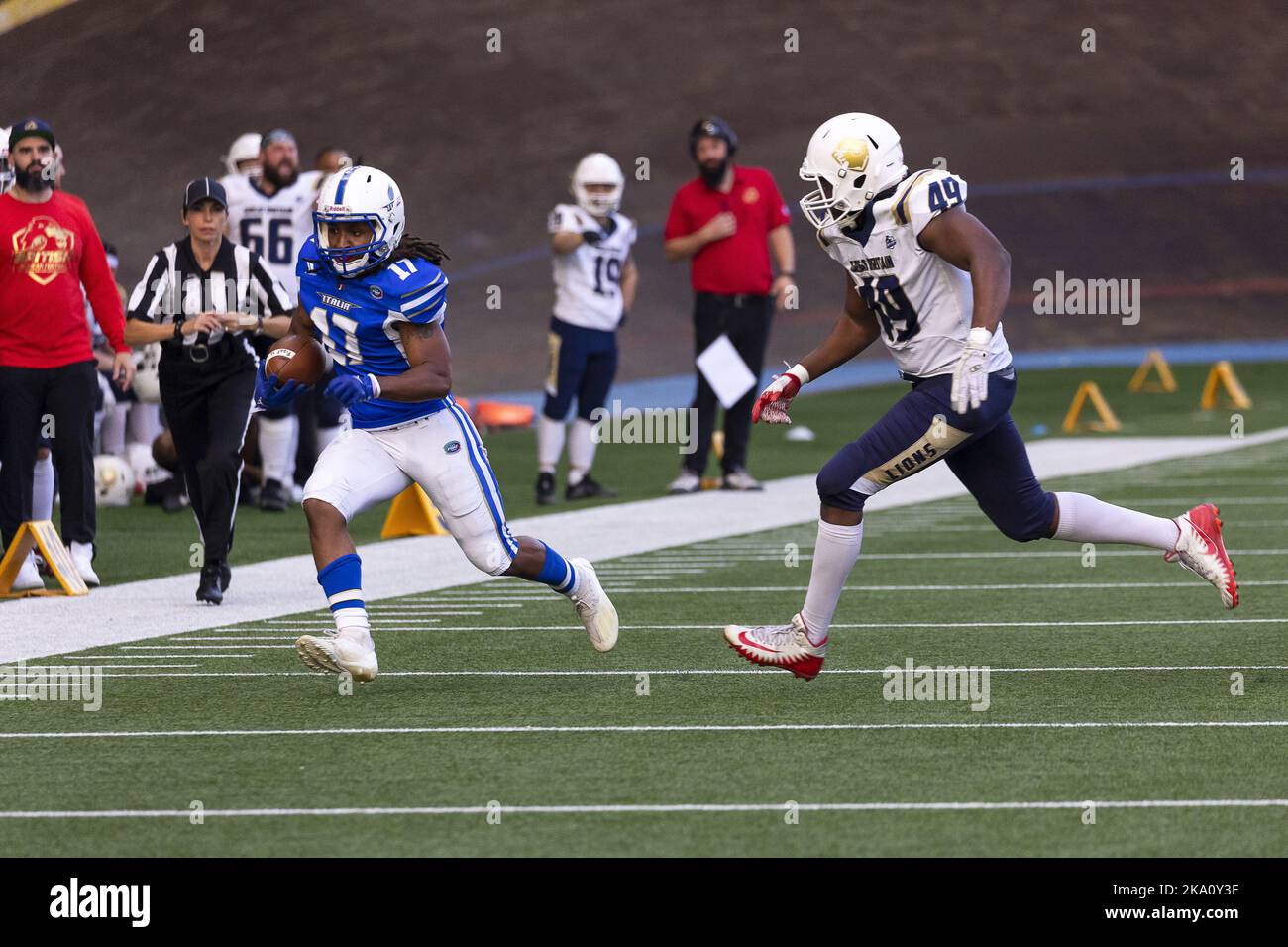 Velodromo Vigorelli, Mailand, Italien, 30. Oktober 2022, Lauf von 17 SECK Tamsir 11,04,1996 WR/RS 175 80 N.Y. Löwen während der Europameisterschaft 2023 Qualifiers - Italien vs. England - Fußball Stockfoto