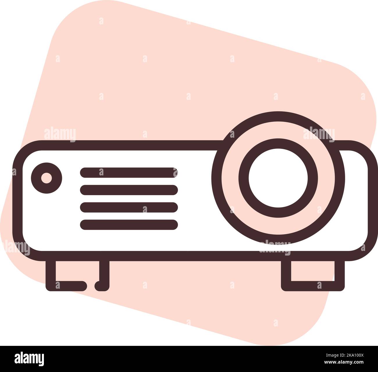 Elektronischer Projektor, Illustration oder Symbol, Vektor auf weißem Hintergrund. Stock Vektor