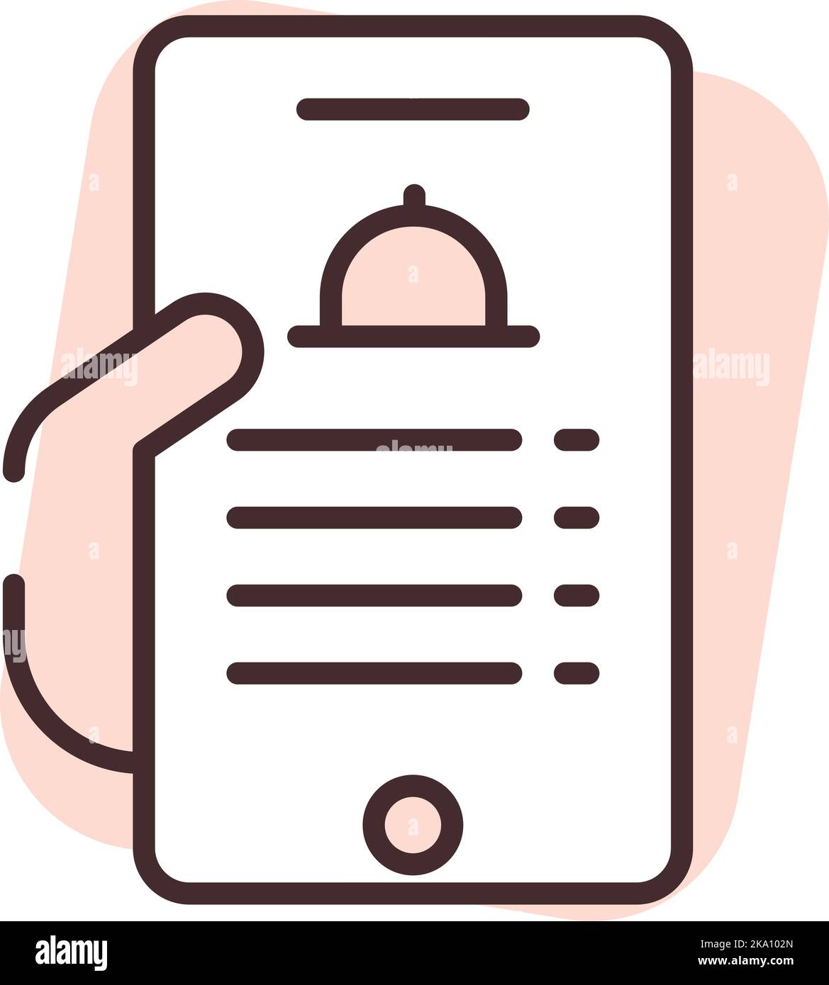 Lebensmittel Versand Online-Menü, Illustration oder Symbol, Vektor auf weißem Hintergrund. Stock Vektor