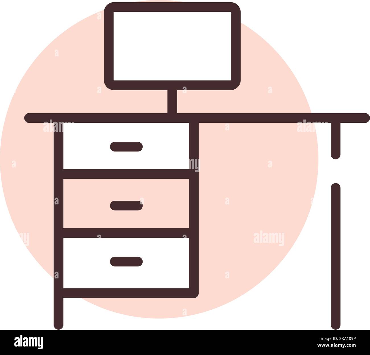 Möbeltisch, Illustration oder Symbol, Vektor auf weißem Hintergrund. Stock Vektor