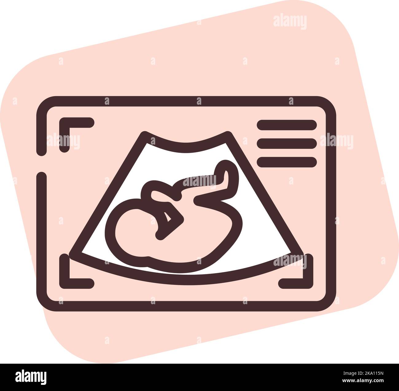 Ultraschall, Illustration oder Symbol, Vektor auf weißem Hintergrund. Stock Vektor