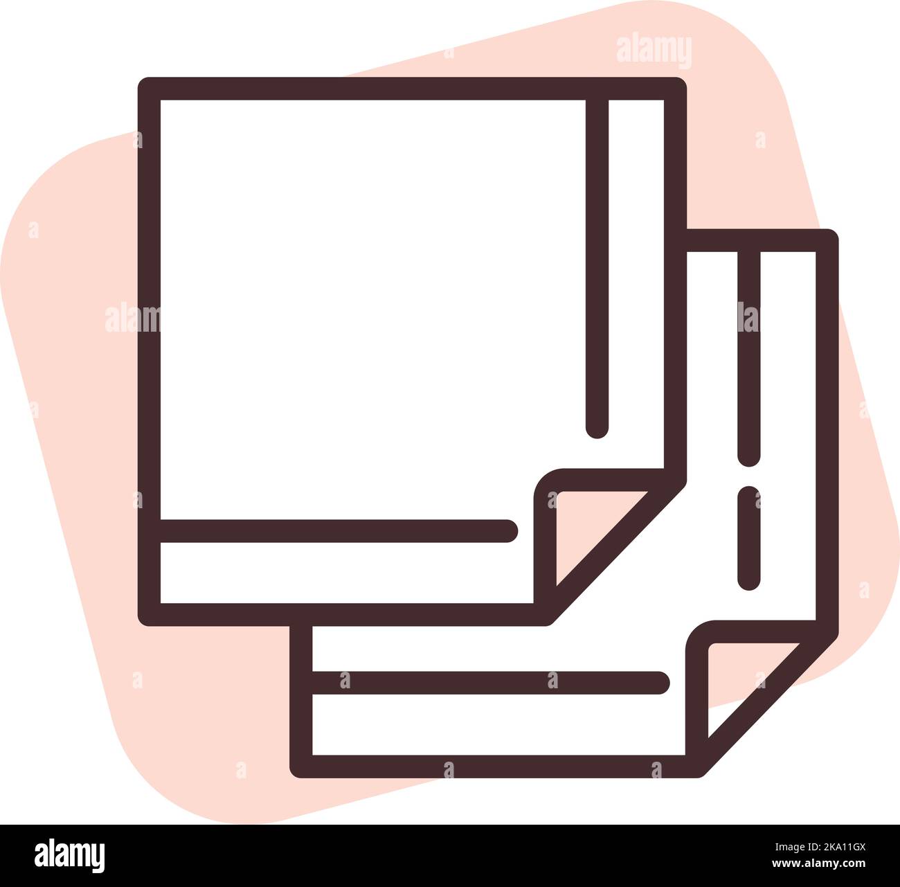 Heimtextilien-Taschentuch, Illustration oder Symbol, Vektor auf weißem Hintergrund. Stock Vektor