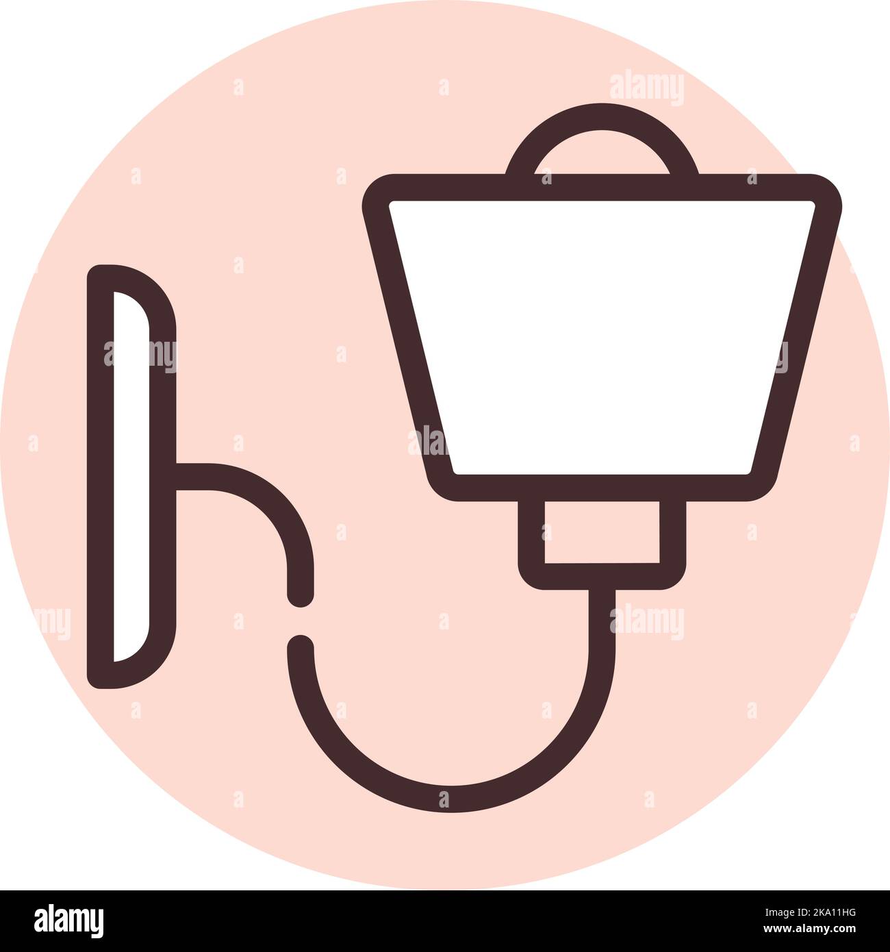 Helles Wandlicht, Illustration oder Symbol, Vektor auf weißem Hintergrund. Stock Vektor