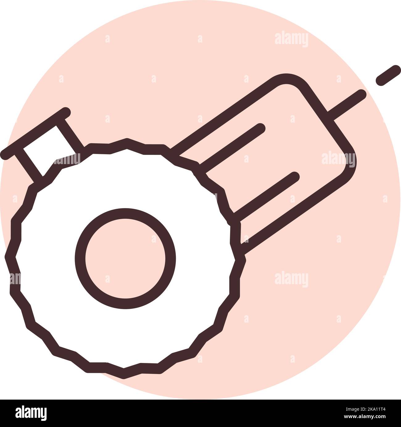 Fertigen Sie kreisförmige Schneider, Illustration oder Symbol, Vektor auf weißem Hintergrund. Stock Vektor