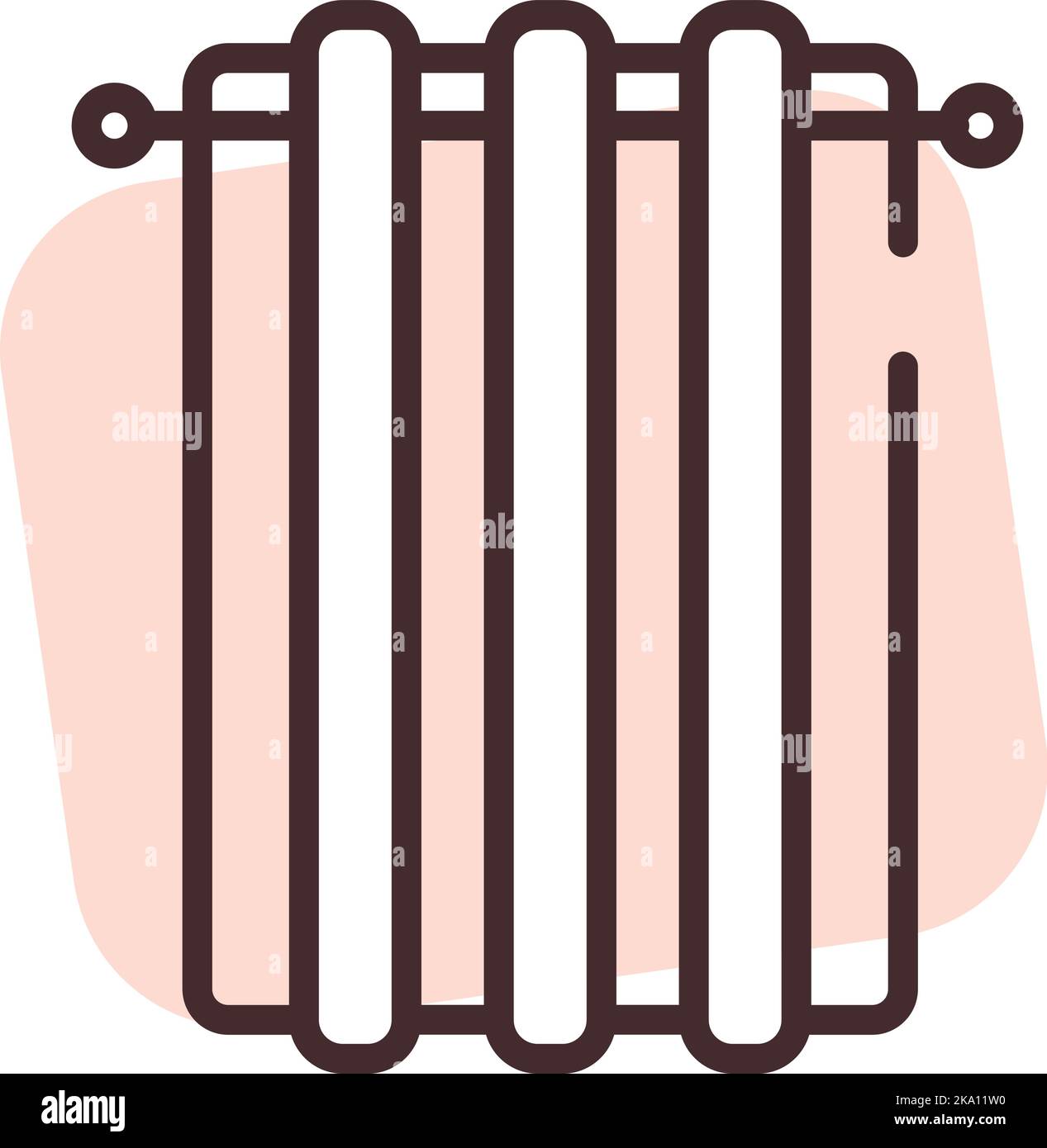 Heimtextilien Jalousien, Illustration oder Symbol, Vektor auf weißem Hintergrund. Stock Vektor