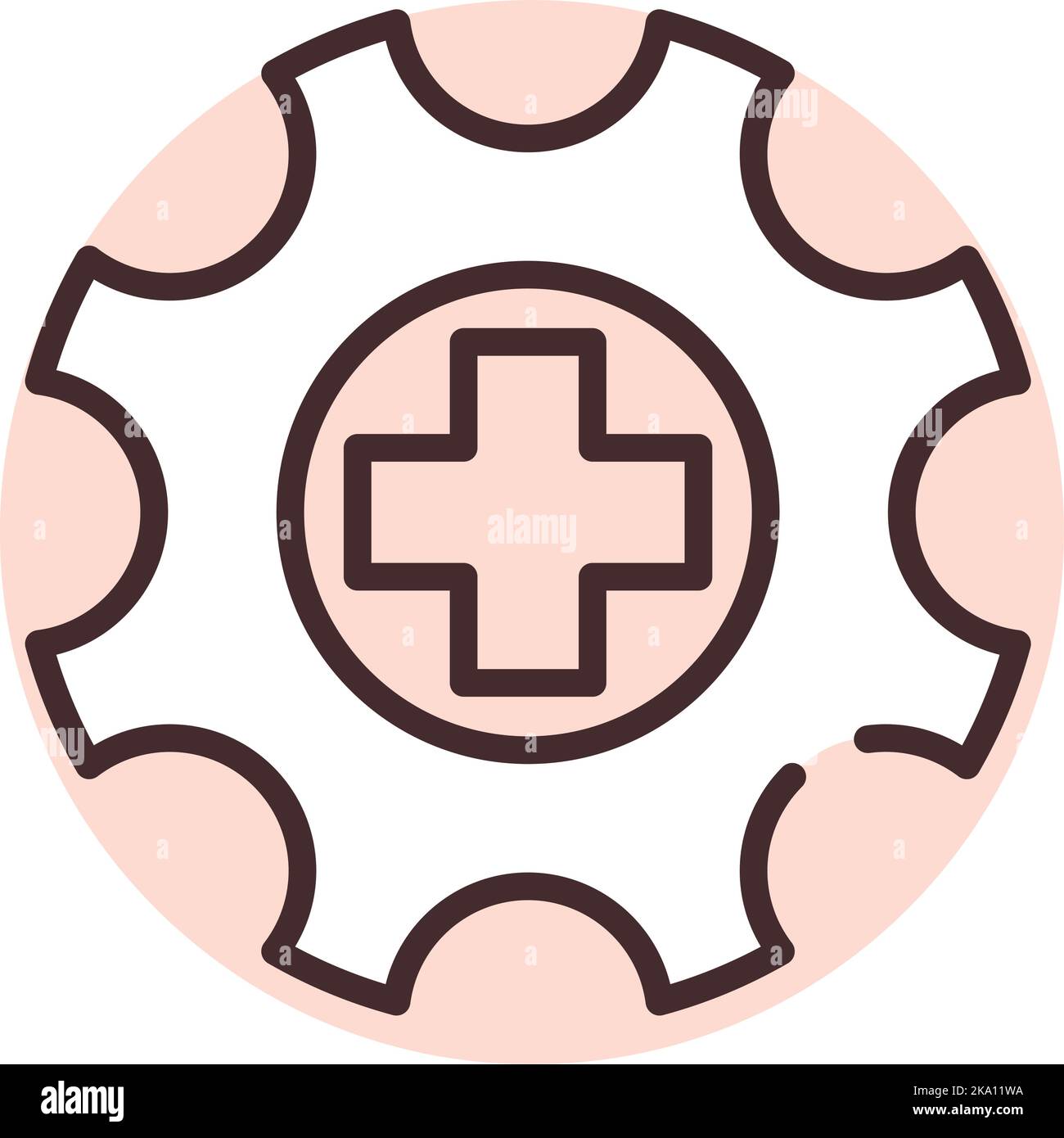 Medizinische Optimierung, Illustration oder Symbol, Vektor auf weißem Hintergrund. Stock Vektor