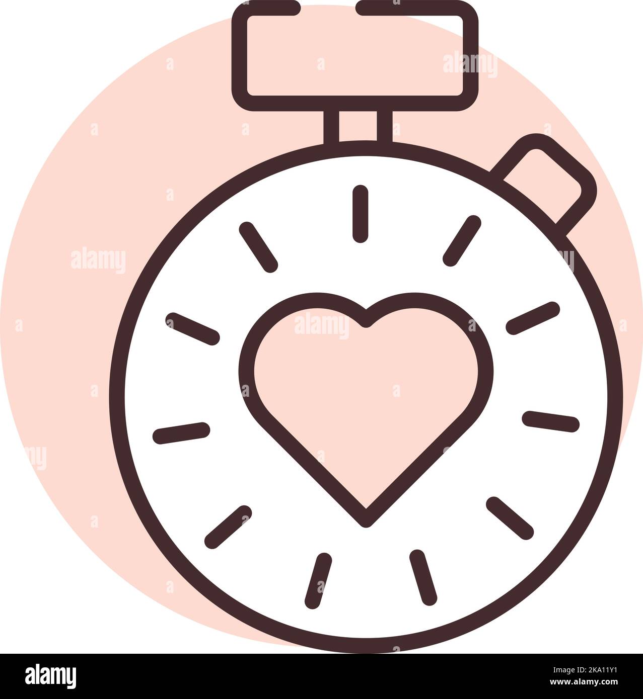 Medizinischer Herzschlagmesser, Illustration oder Symbol, Vektor auf weißem Hintergrund. Stock Vektor