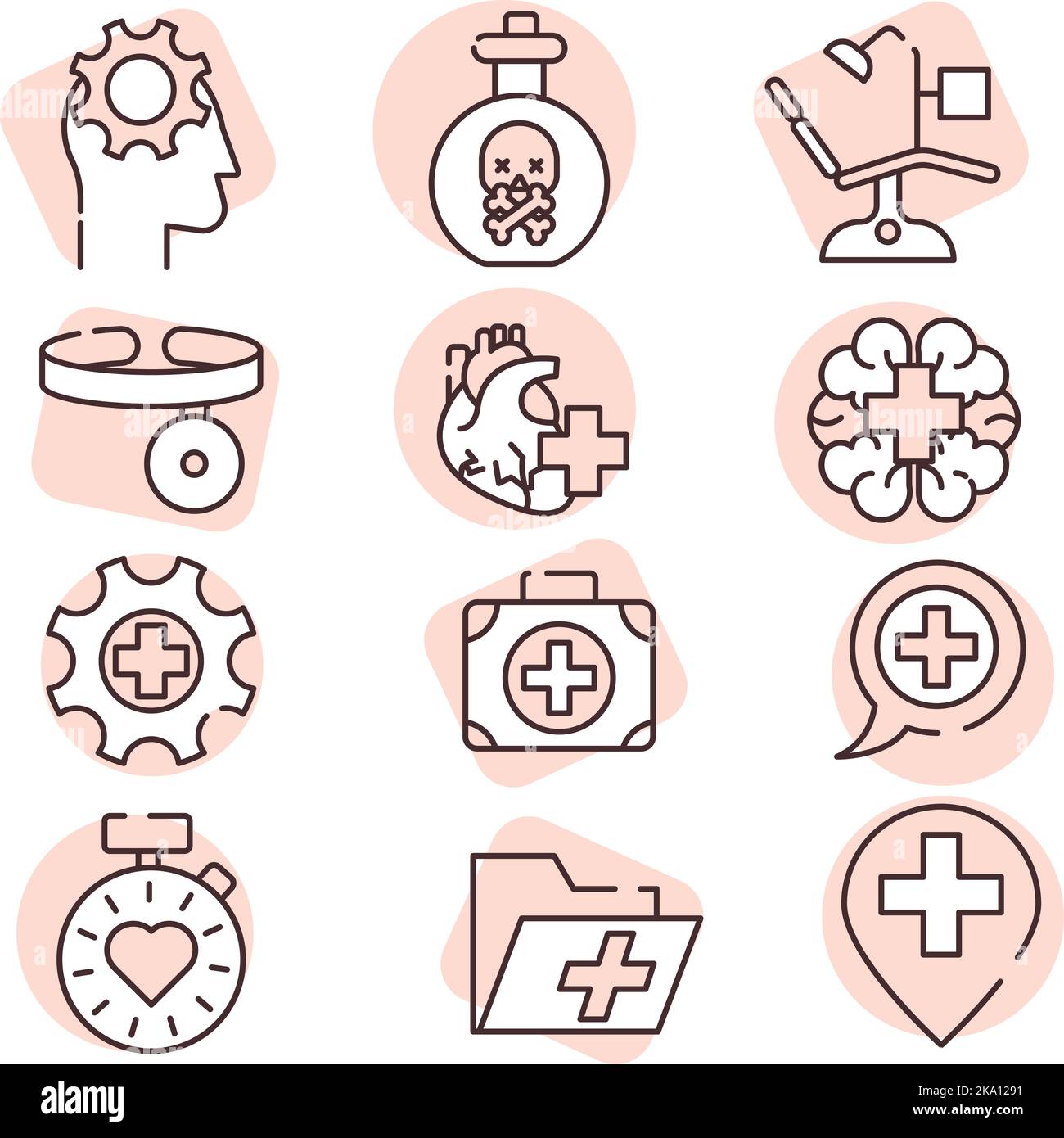 Medizinische Geschäftswelt, Illustration oder Symbol, Vektor auf weißem Hintergrund. Stock Vektor