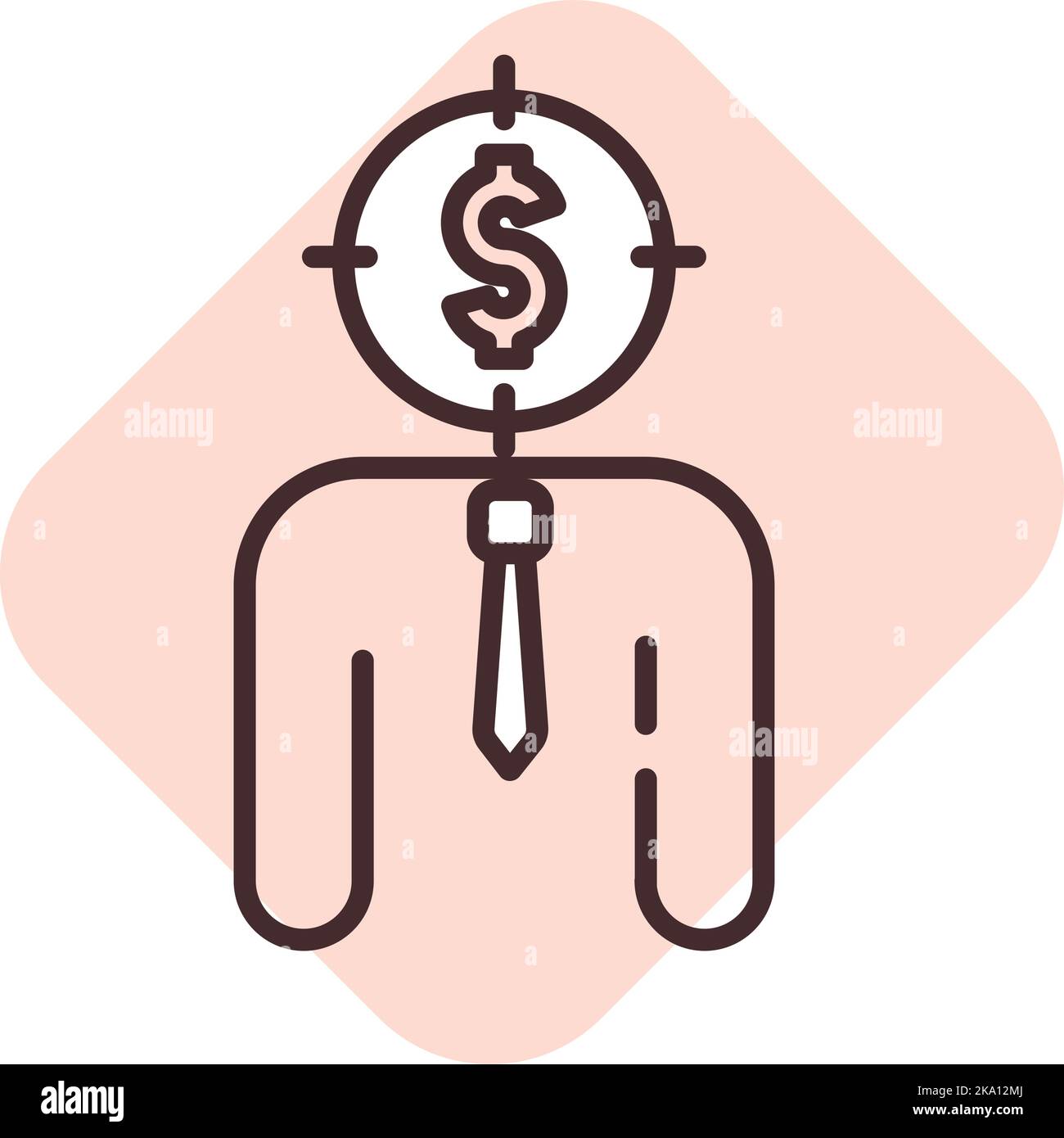 Anlageziel, Illustration oder Symbol, Vektor auf weißem Hintergrund. Stock Vektor