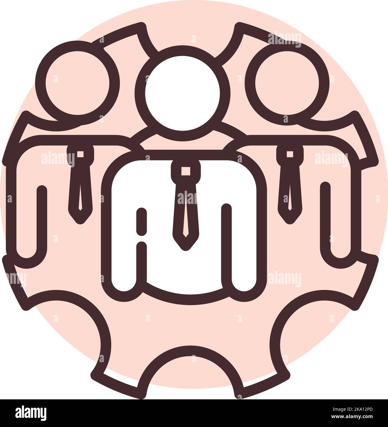 Aufbau von Geschäftsteams, Illustration oder Symbol, Vektor auf weißem Hintergrund. Stock Vektor