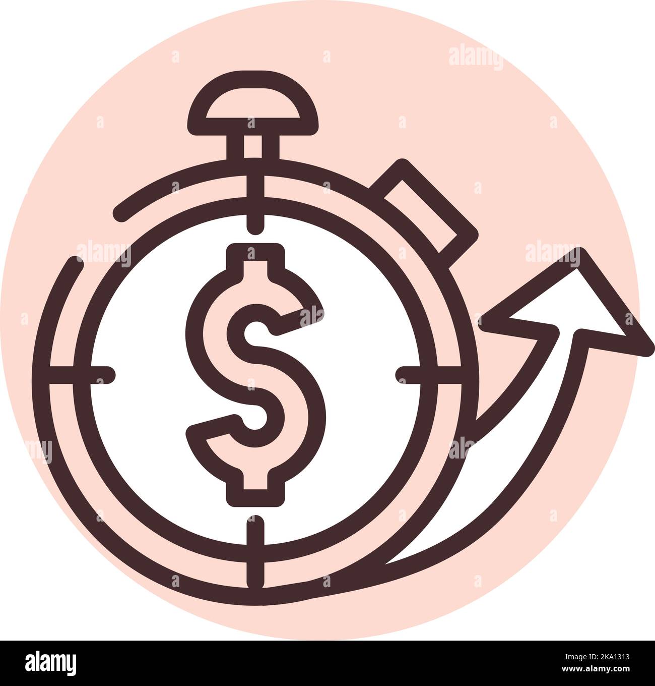 Geldwachstum, Illustration oder Symbol, Vektor auf weißem Hintergrund. Stock Vektor