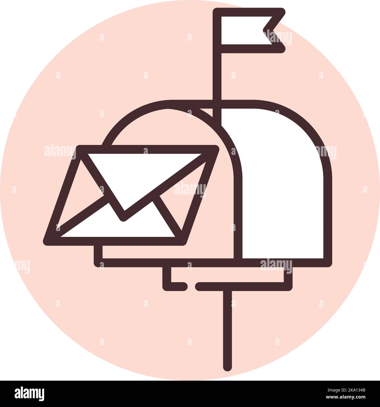 Online-Versandmail, Illustration oder Icon, Vektor auf weißem Hintergrund. Stock Vektor