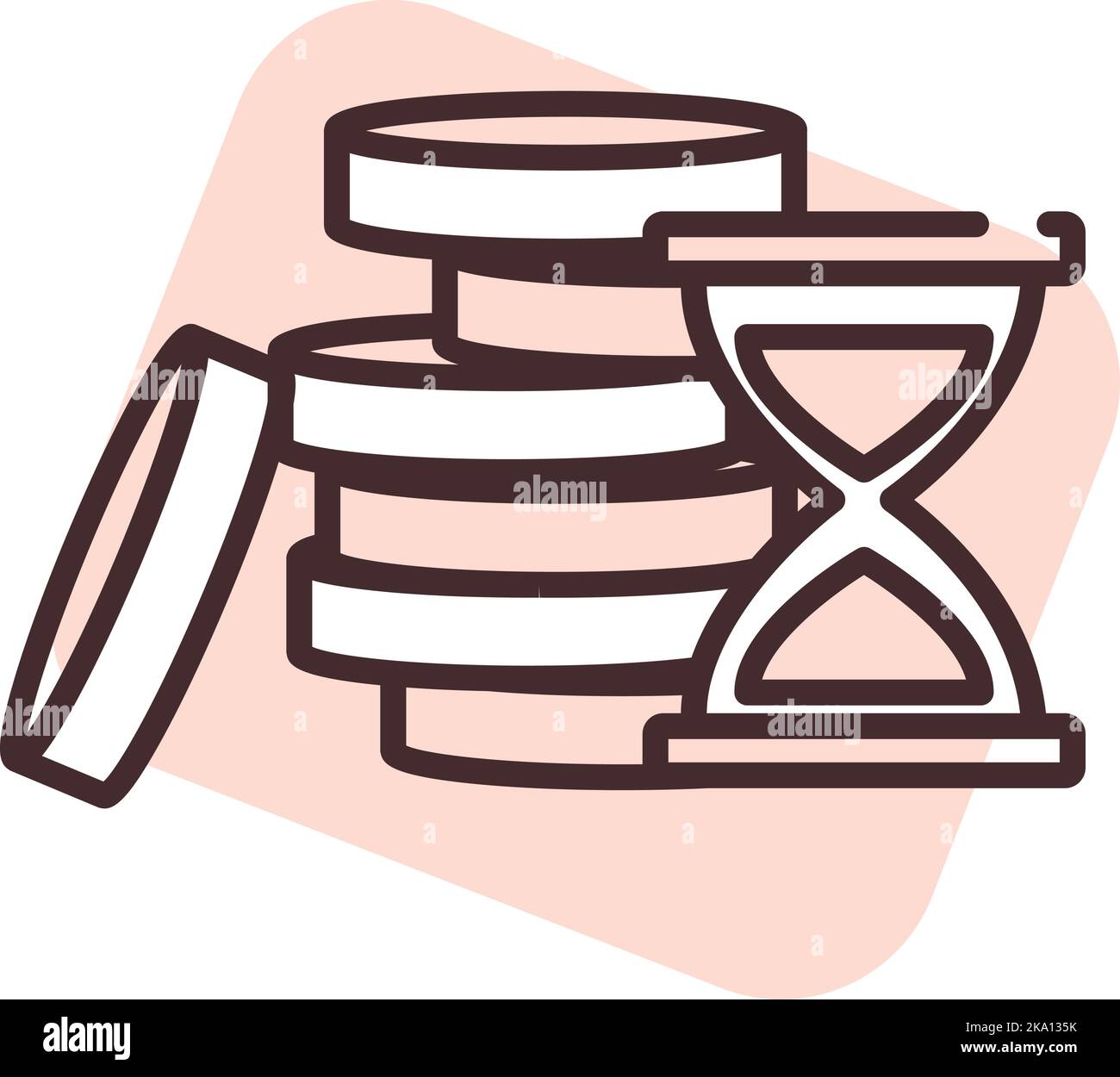 Geld-Timer, Illustration oder Symbol, Vektor auf weißem Hintergrund. Stock Vektor