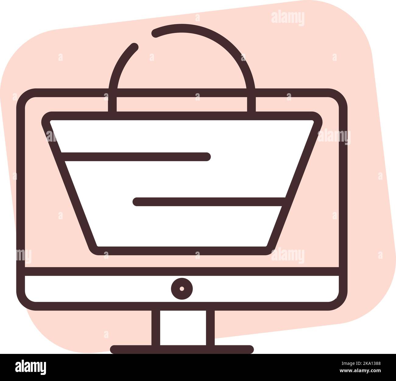 Online-Versand Supermarkt, Illustration oder Symbol, Vektor auf weißem Hintergrund. Stock Vektor