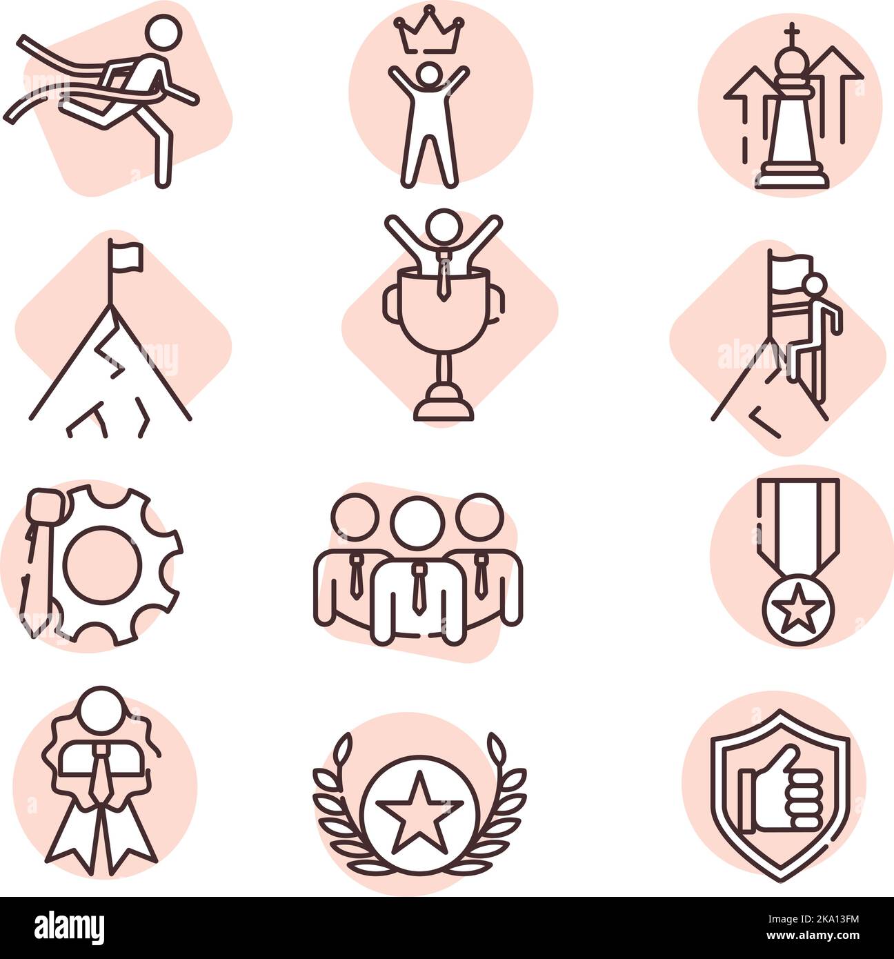 Personen und Unternehmen, Illustration oder Symbol, Vektor auf weißem Hintergrund. Stock Vektor