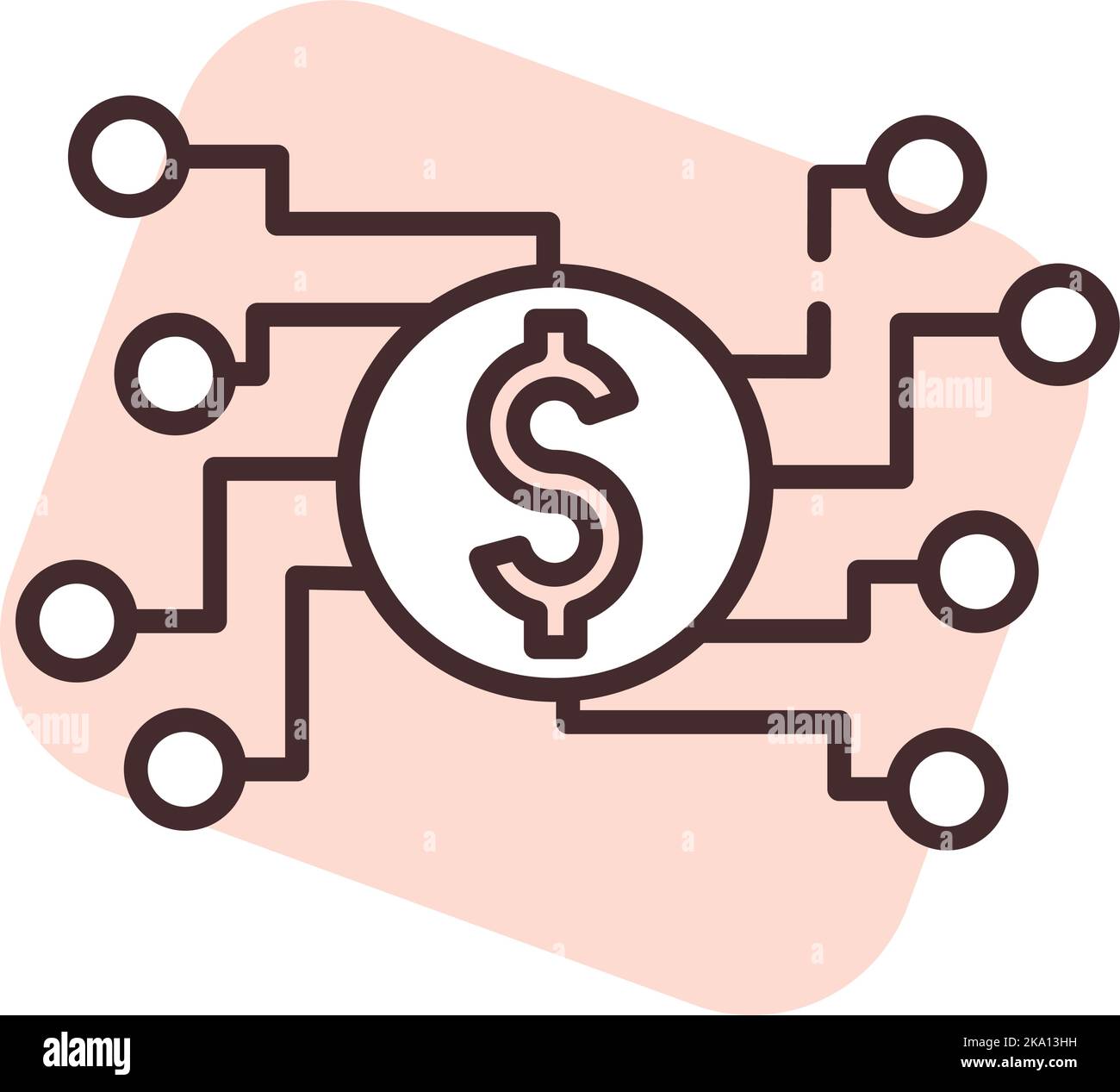 Digitales Geld, Illustration oder Symbol, Vektor auf weißem Hintergrund. Stock Vektor