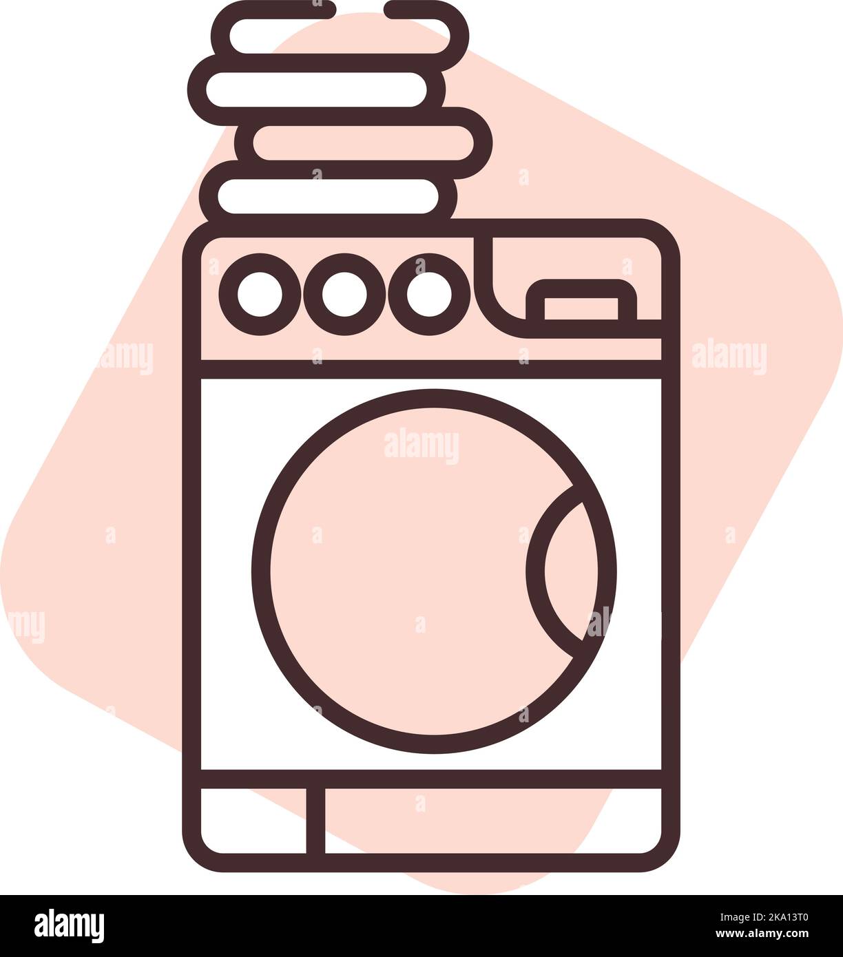 Sanitärwaschmaschine, Illustration oder Symbol, Vektor auf weißem Hintergrund. Stock Vektor
