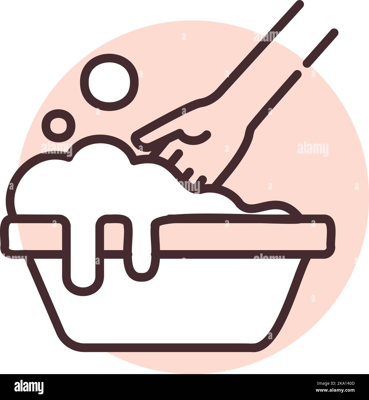 Reinigungswäsche, Illustration oder Symbol, Vektor auf weißem Hintergrund. Stock Vektor