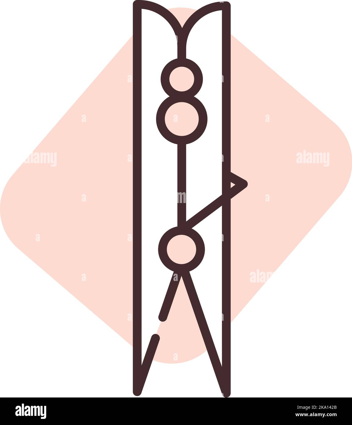 Reinigung Wäscheklammer, Illustration oder Symbol, Vektor auf weißem Hintergrund. Stock Vektor