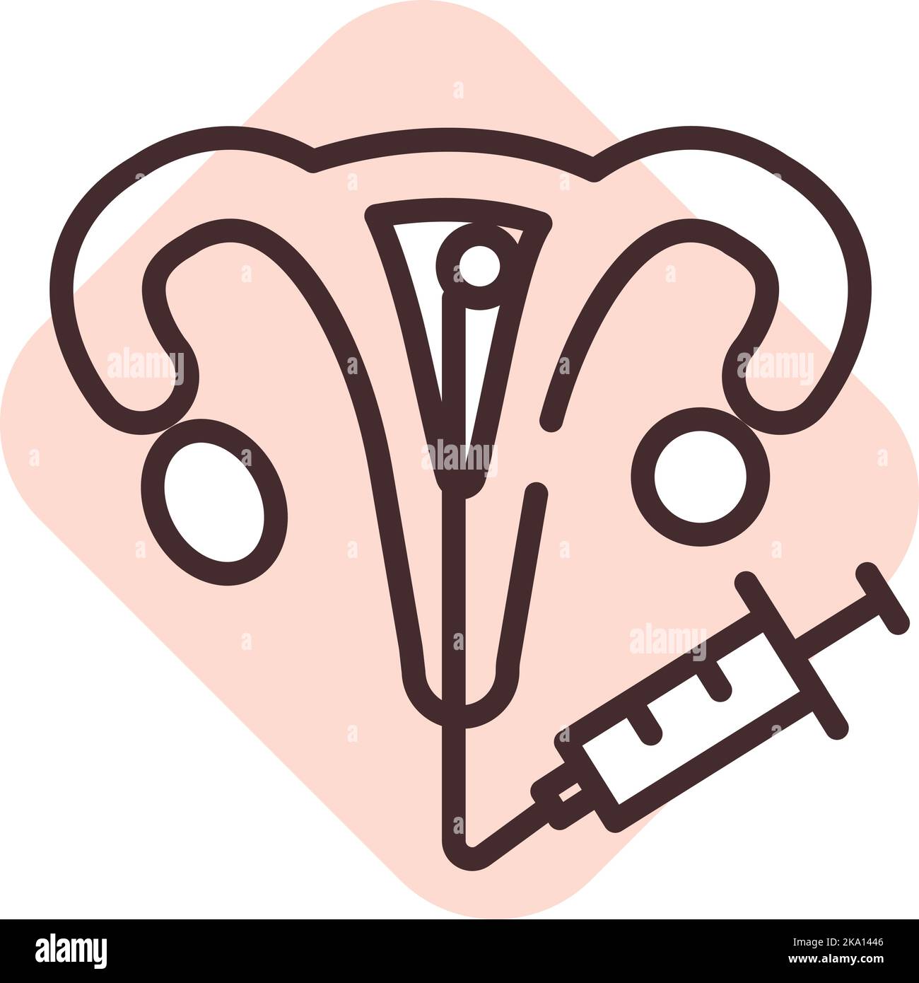 Gynäkologie, Illustration oder Symbol, Vektor auf weißem Hintergrund. Stock Vektor