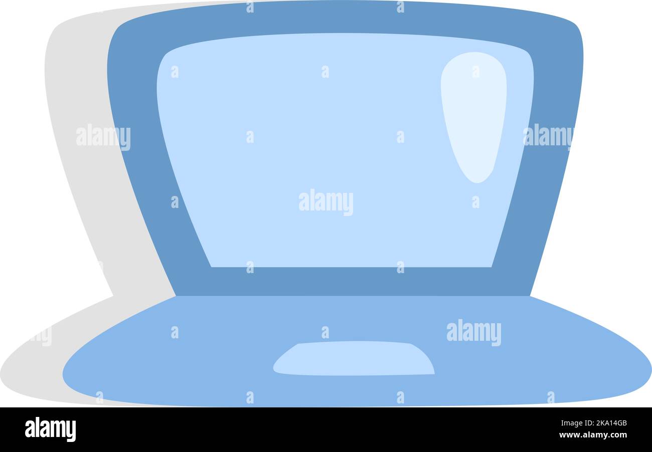 Schullaptop, Illustration oder Symbol, Vektor auf weißem Hintergrund. Stock Vektor
