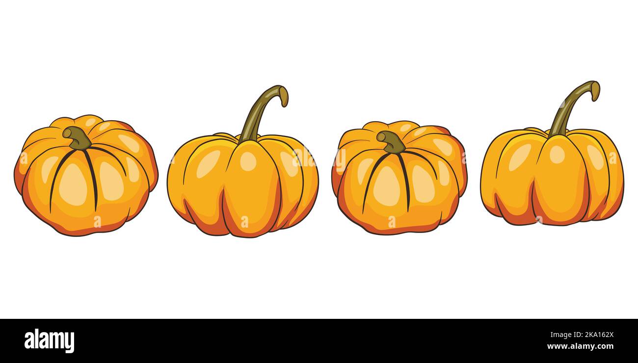 Halloween Kürbis. Niedliche Kürbisse oder Geister. Vektor Herbst Urlaub Illustration Stock Vektor