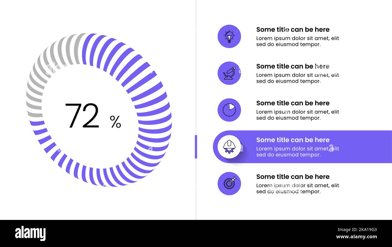 Infografik-Vorlage mit Symbolen und 5 Optionen oder Schritten. Klingeln. Kann für Workflow-Layout, Diagramm, Banner, webdesign verwendet werden. Vektorgrafik Stock Vektor