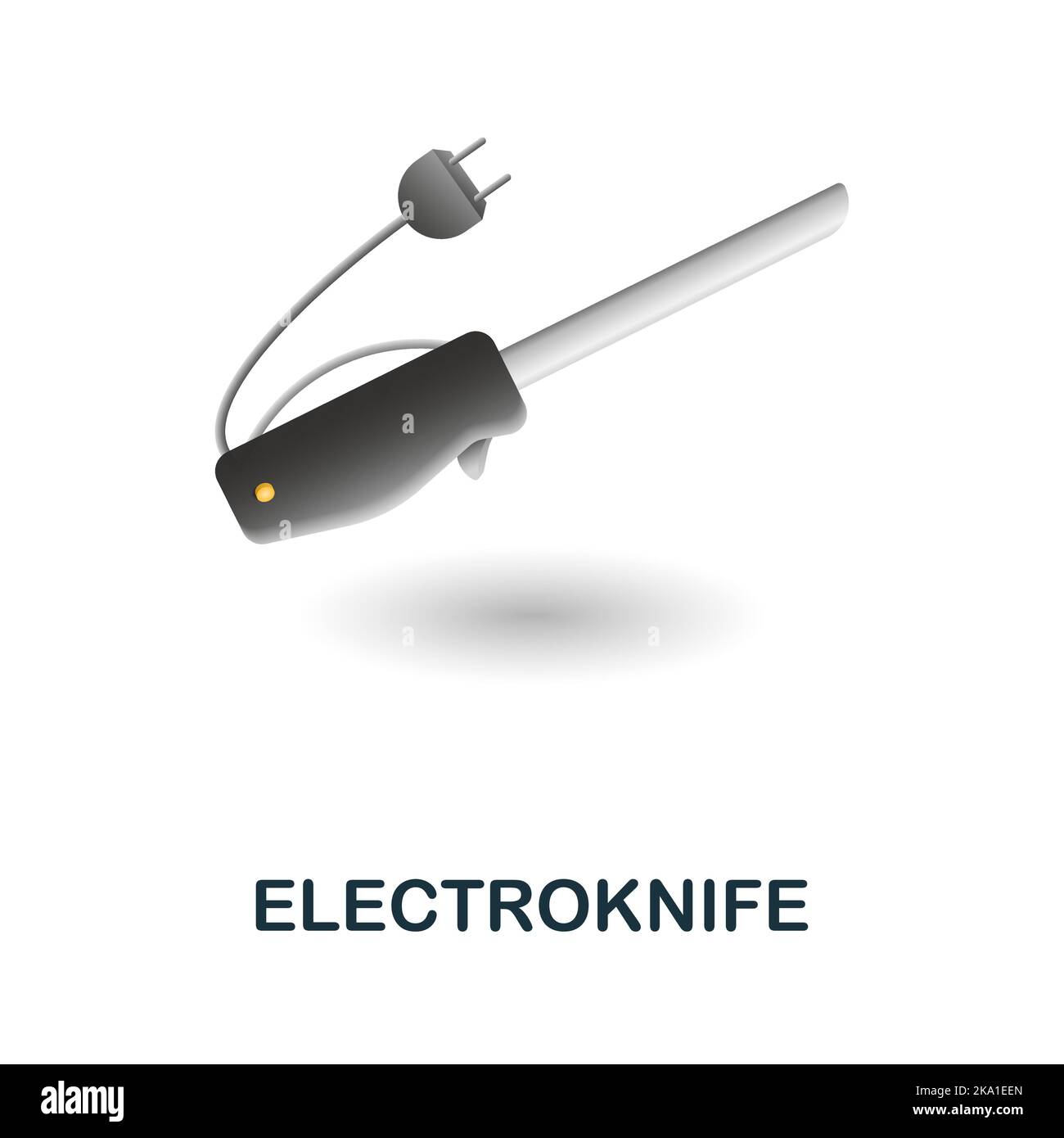 Symbol für Elektromesser. 3D Abbildung aus der Kollektion von Küchenartikeln. Creative Electroknife 3D Icon für Webdesign, Templates, Infografiken und mehr Stock Vektor