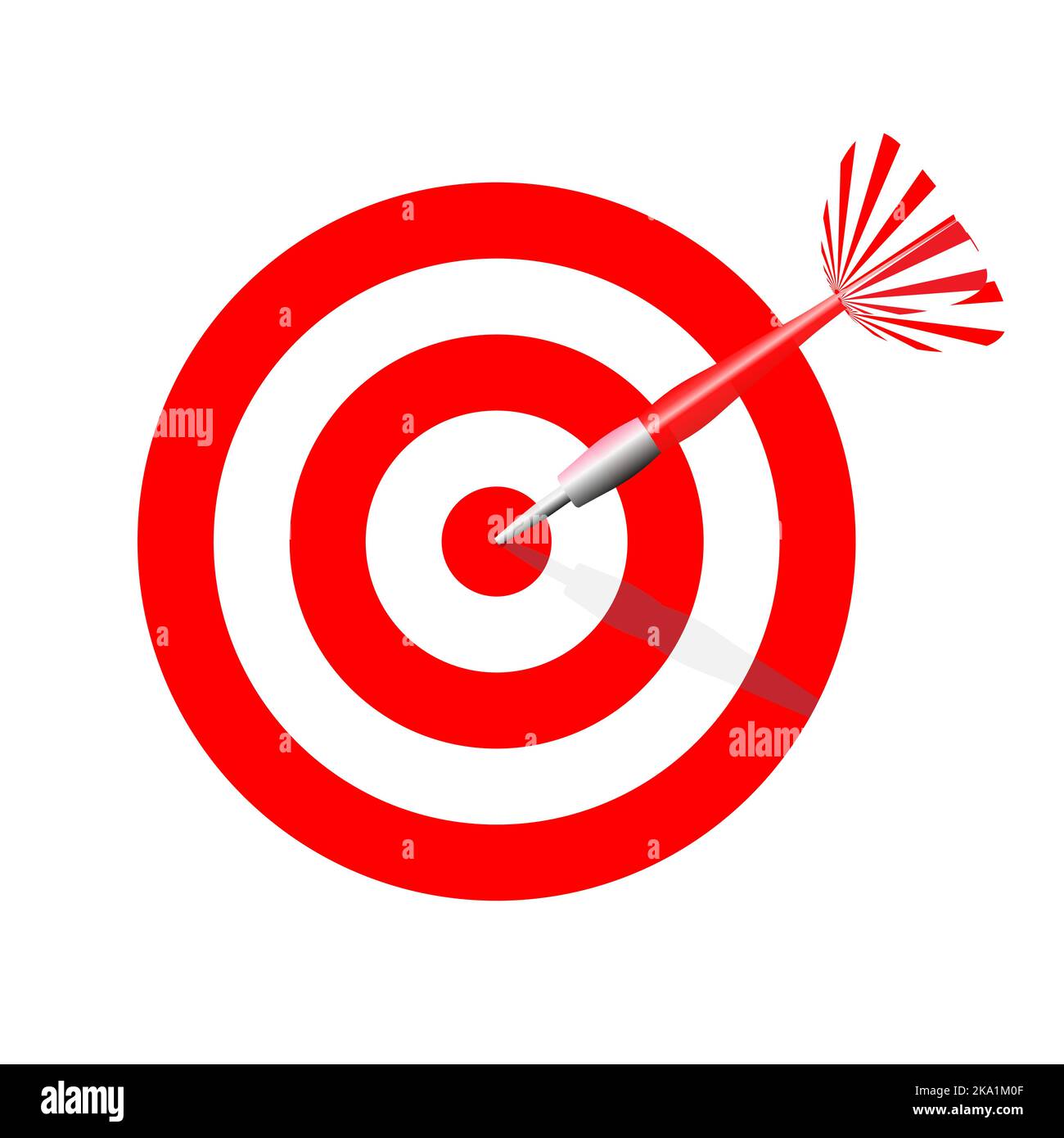 Roter Pfeil trifft auf die Mitte der Dartscheibe. Dartscheibe Für Bullseye. Vektorgrafik Stock Vektor