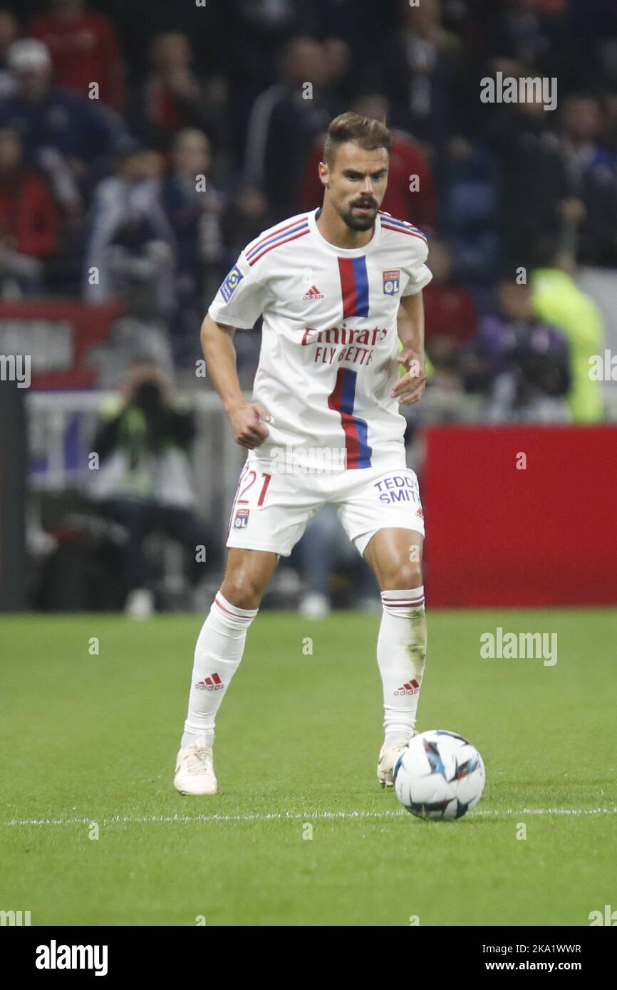 Damien da SILVA von Lyon während des Fußballspiels der französischen Ligue 1 zwischen Olympique Lyonnais (Lyon) und LOSC Lille am 30. Oktober 2022 im Groupama-Stadion in Decines-Charpieu bei Lyon, Frankreich - Foto: Romain Biard/DPPI/LiveMedia Stockfoto