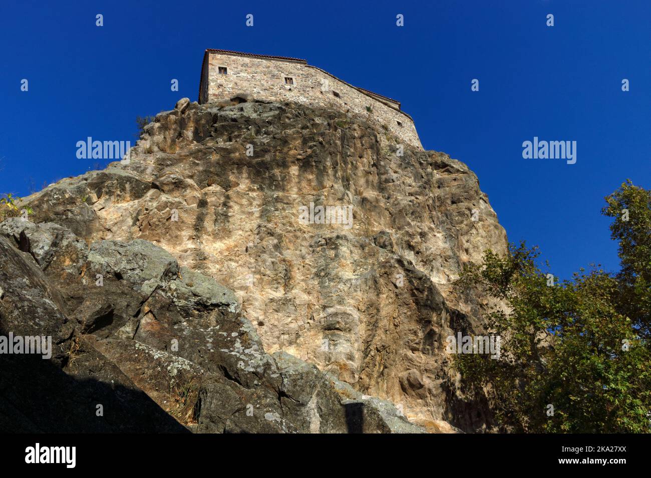 Die Kirche unserer Lieben Frau vom süßen Kuss (glykfylousa panagia) Petra, Lesbos, Nördliche Ägäische Inseln, Griechenland. Stockfoto