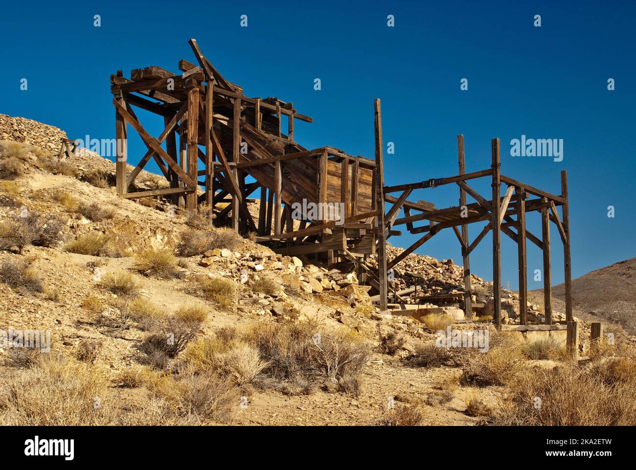 Kassierermühle in der Eureka Mine, Mojave Desert, Death Valley National Park, Kalifornien, USA Stockfoto