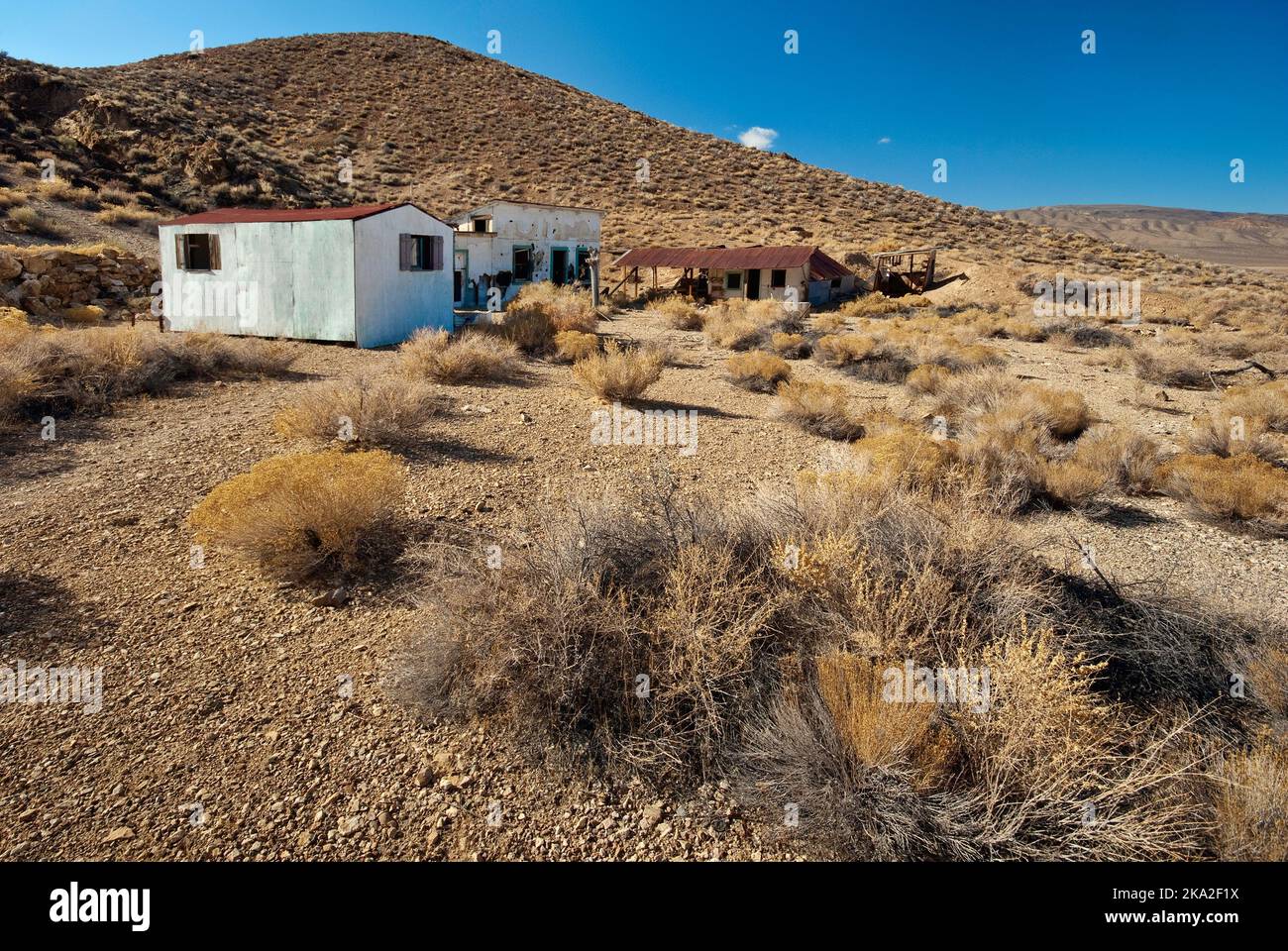 Aquereberry Camp in der Eureka Mine, Mojave Desert, Death Valley National Park, Kalifornien, USA Stockfoto