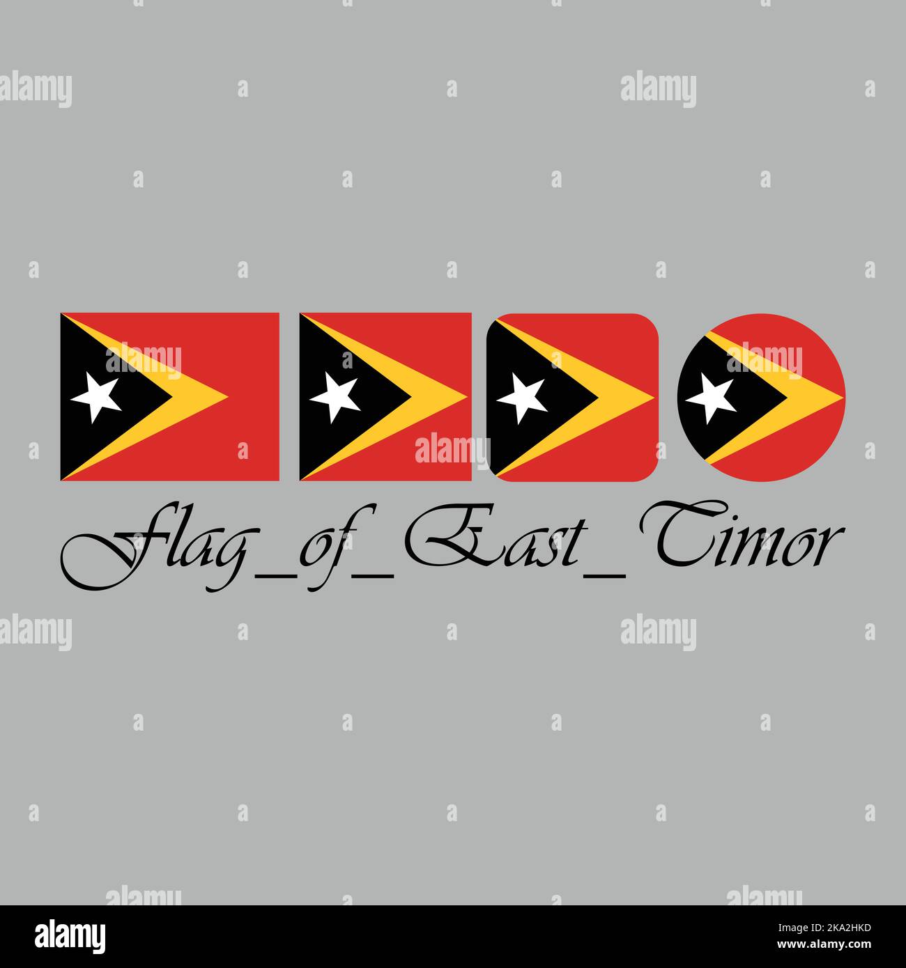 Flagge von Ost-Timor Stock Vektor