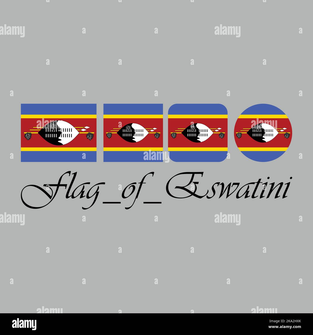 Flagge von Eswatini Stock Vektor