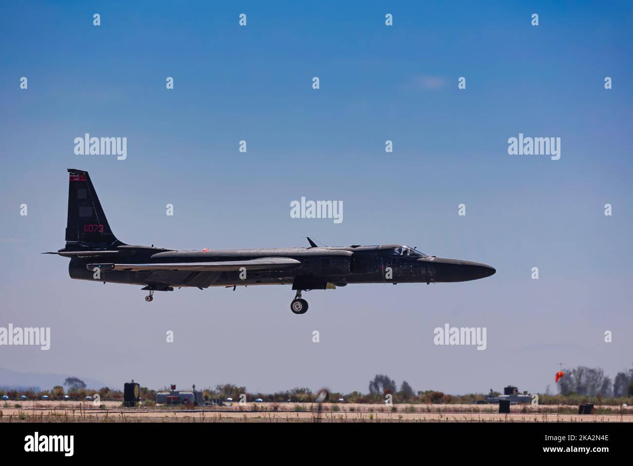 Das U2 Dragon Lady Spionageflugzeug ist auf der Miramar Airshow 2022 in San Diego, Kalifornien, eine seltene Erscheinung. Stockfoto