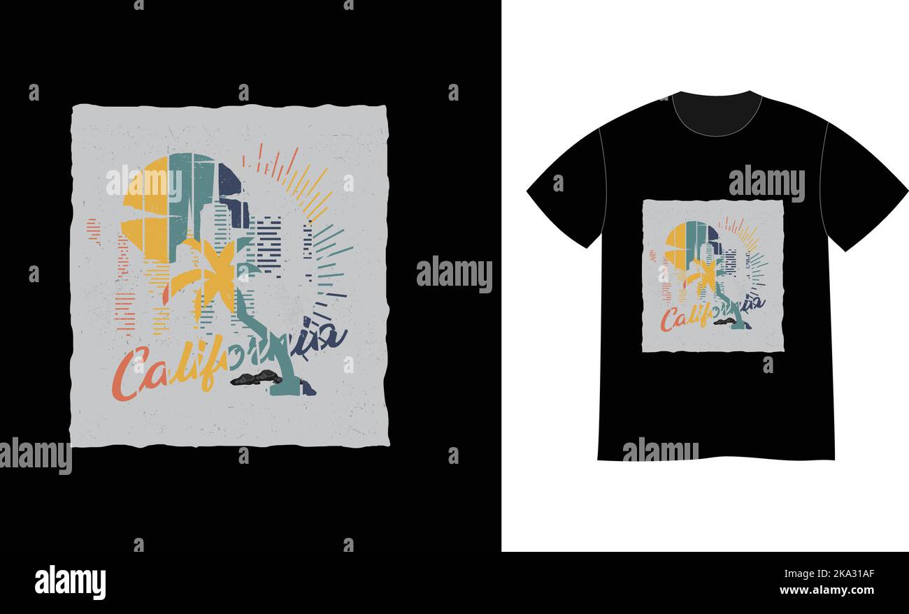 Kalifornien. Vektorgrafik Konzept für Hemd oder Logo, Print, Stempel oder T-Shirt. Klassisches Typografie-Design. Stock Vektor