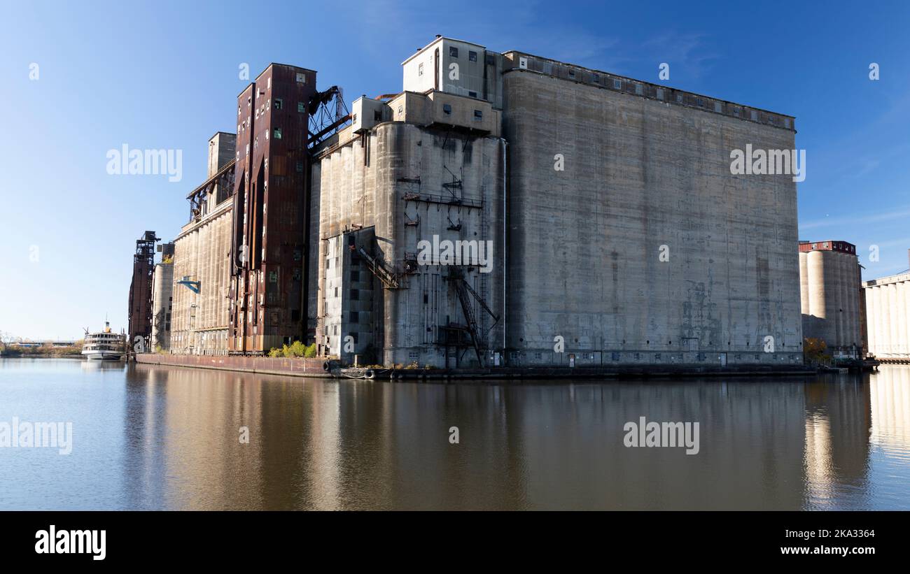 Silo City, Buffalo River, Buffalo, New York, USA Stockfoto